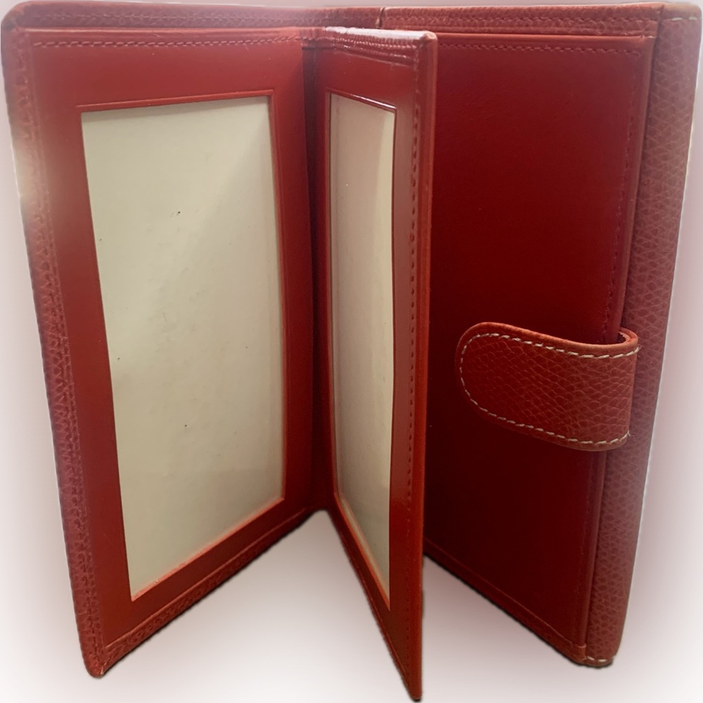 Loewe Anagram Tri-fold Compact Wallet Red Leather - EUC - Picture 3 of 11